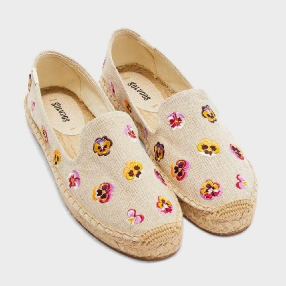 Soludos pansy garden smoking slippers flats